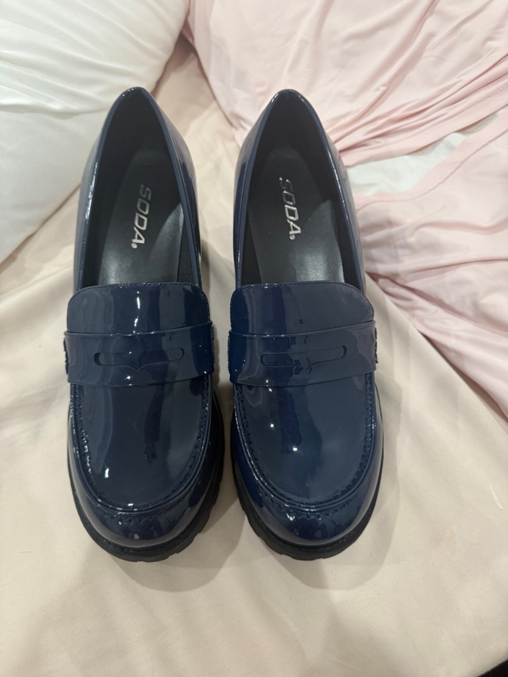 Soda Navy Patent Penny Loafers